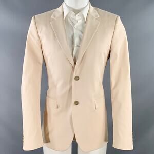 CALVIN KLEIN COLLECTION Size 38 Cream Cotton Blend Notch Lapel Sport Coat